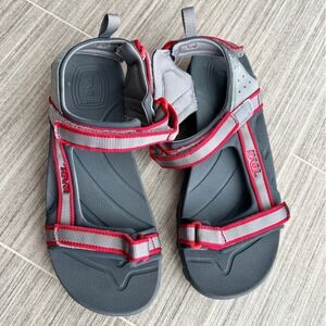 Teva Original Universal Gray Red Sport Sandals‎ Adjustable Straps Outdoor Hiking